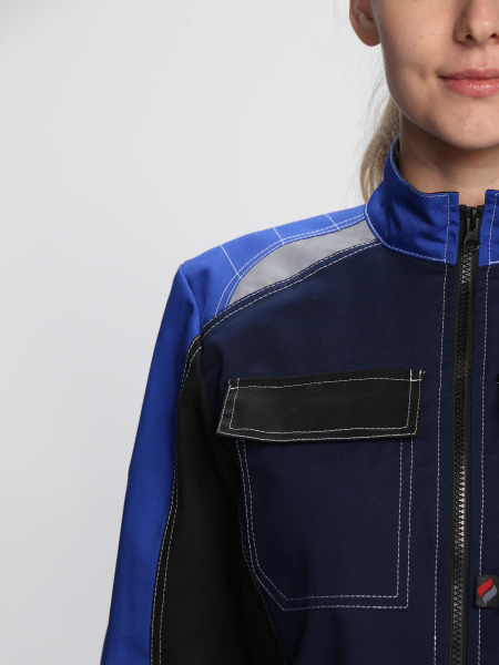 Костюм ВЕКТРОН-1 женский с БР (т.синий/васильковый/черный)