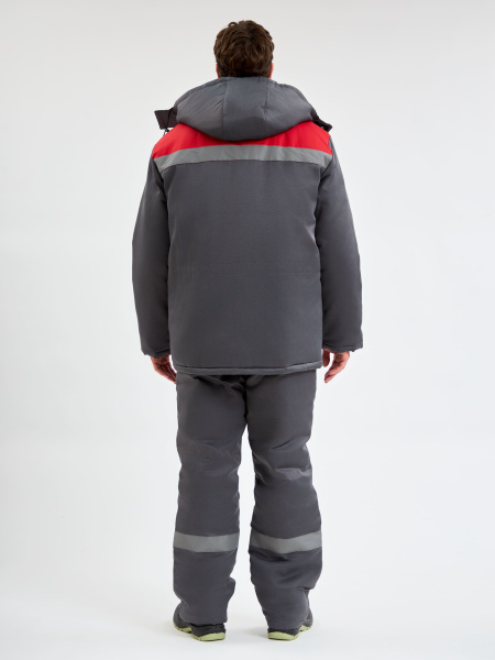 Костюм ТРУЖЕНИК-УЛЬТРА-1 СОП зимний с БР (т.серый/красный)