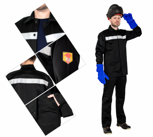 Костюм ГЕФЕСТ 2 кл.защиты пл 500 с БР (черный)