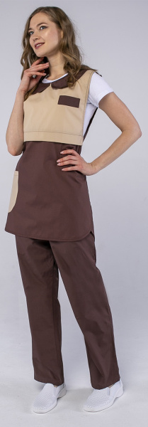 Фартук-сарафан МОНРО (коричневый/бежевый)