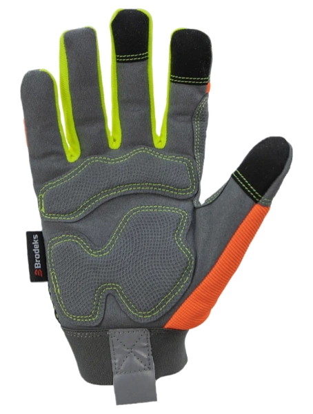 Перчатки из искусственной кожи Brodeks Defender G-61 (серый/оранжевый)