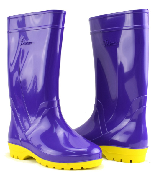 Сапоги ПВХ Д18 ЭДЕЛЬВЕЙС ДАРИНА женские (фиолетовый/желтый)