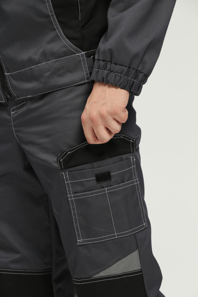 Костюм ВЕКТРОН-2 с ПК (т.серый/св.серый/черный)