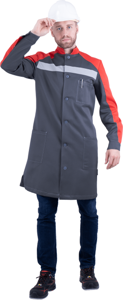 Халат РОУД (серый/красный)