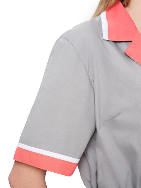 Халат ПРИБОЙ женский (св.серый/коралловый/белый)