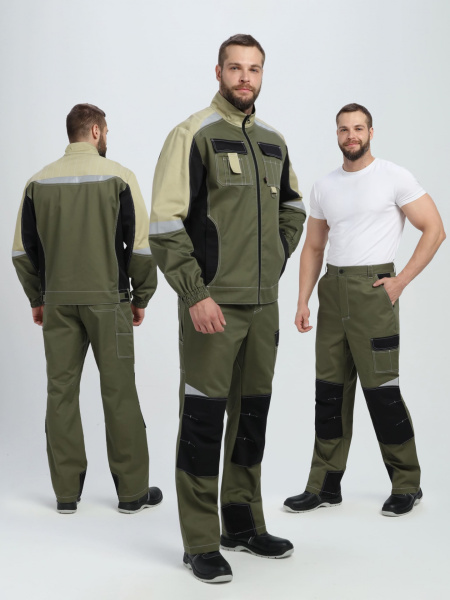 Костюм ВЕКТРОН-1 МВО с БР (хаки/черный/бежевый)