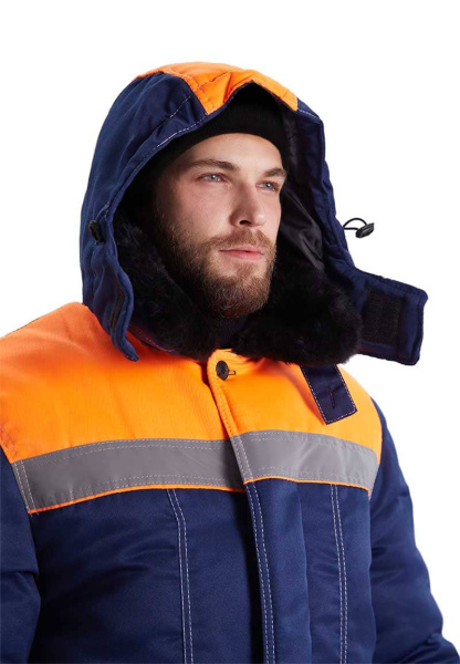 Костюм ВЬЮГА зимний с ПК (т.синий/оранжевый)