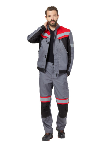 Костюм ПАМИР с БР (серый/черный/красный)