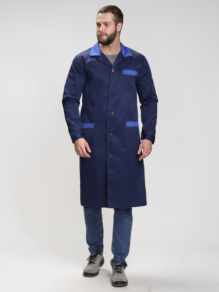 Халат ТЕХНОЛОГ (т.синий/васильковый)