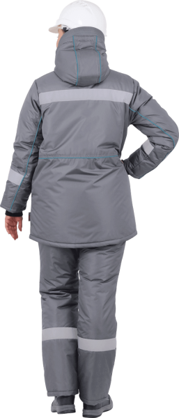 Костюм ГАЛАКТИКА женский зимний с БР (серый/бирюза)