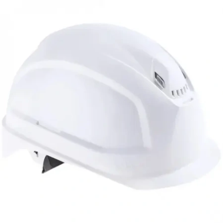Каска защитная UVEX ФЕОС B-S-WR укороченный козырек храповик с 4х точечным ремешком (белый)