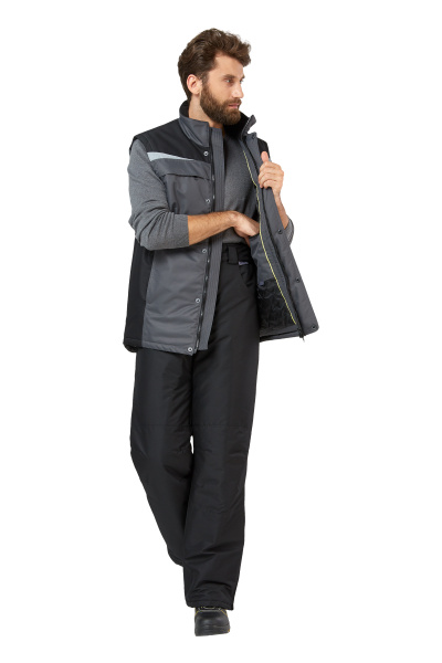 Жилет ДЭЛФ зимний (серый/черный)