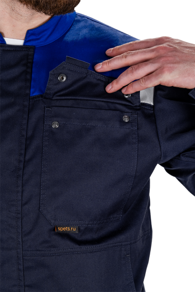 Костюм КМ-10 ЛЮКС АНТИСТАТ с ПК (т.синий/васильковый)