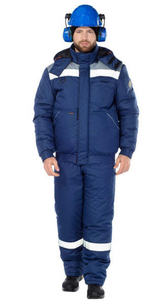 Костюм ТРАНЗИТ зимний с ПК (синий/серый)