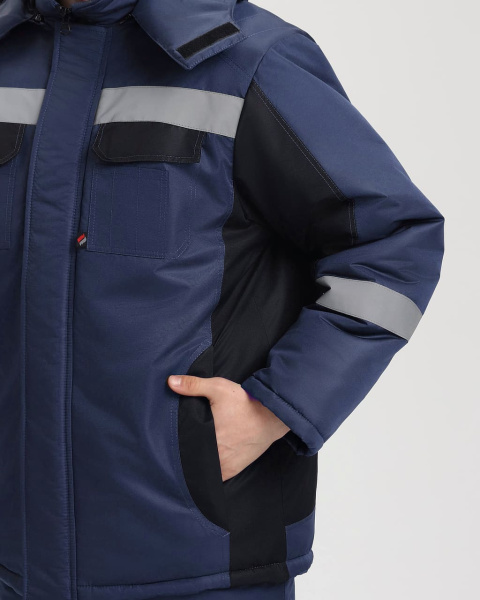 Костюм ВЕКТРОН-2 СОП зимний с ПК (т.синий/черный)