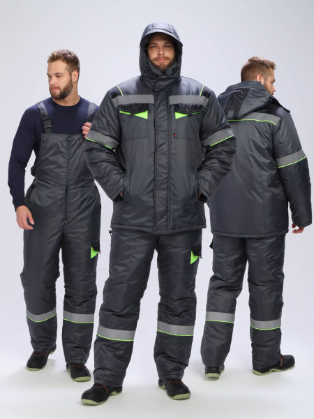 Костюм ХОВАРД зимний с ПК (т.серый/черный/лимонный)