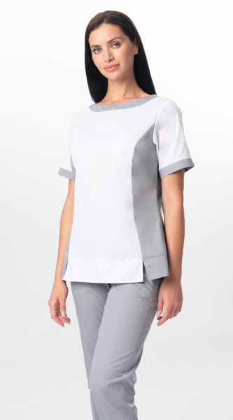 Костюм ГРАЦИЯ женский с БР (серый/белый)