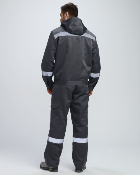 Костюм НЕЙЧ-2 СОП К. с капюшоном с ПК (т.серый/св.серый)