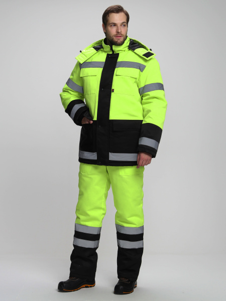 Костюм ДОРОЖНИК-УЛЬТРА зимний с ПК (лимонный/черный)
