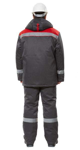 Костюм ТИМБЕР зимний с ПК (т.серый/красный)