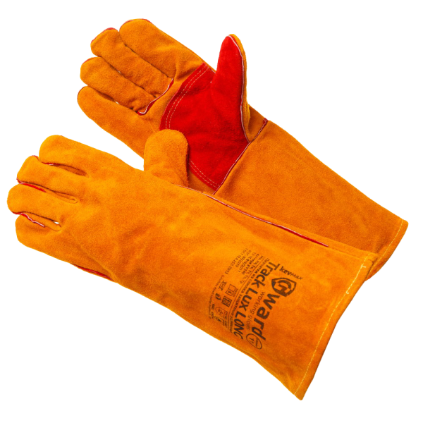 Краги TRACK LUX LONG из спилка усиленные (оранжевый)