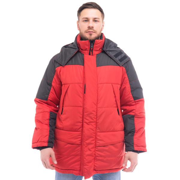 Куртка СИТИ зимняя (красный/чёрный)