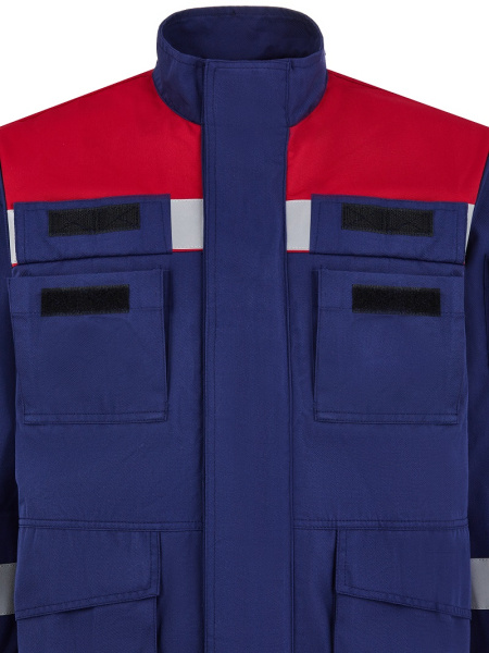 Костюм ЭНЕРГИЯ-АРАМИД тип АЛ-2 с БР (синий/красный)