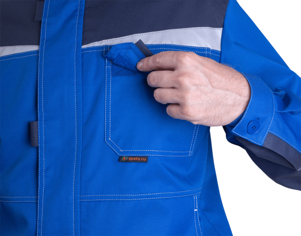 Костюм КМ-10 ЛЮКС летний с БР (василек/т.синий)