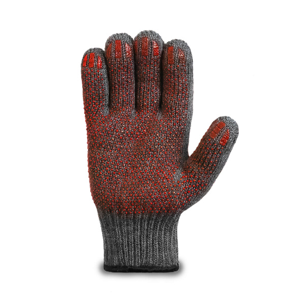 Перчатки шерстяные двойные с антискользящим покрытием 7.5 класс (серый)