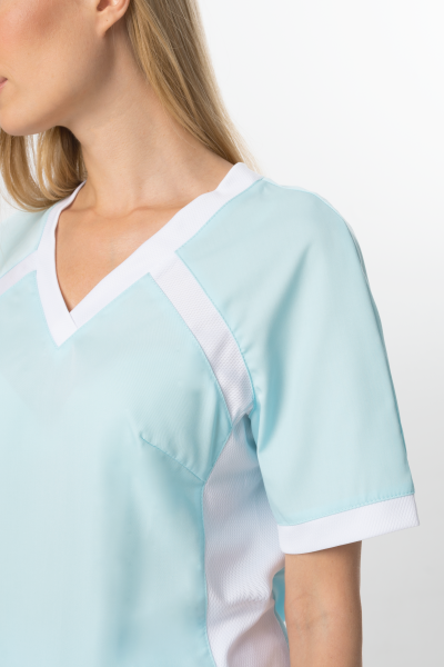 Блуза БЕРТИ женская (голубой/белый)