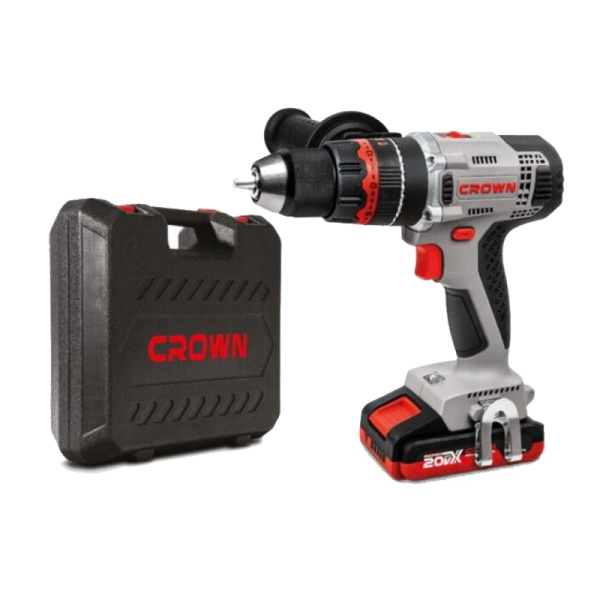 Аккумуляторный шуруповерт CROWN CT21090HMX-2 BMC 20В 75Нм 2А/ч