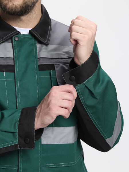 Костюм ВИВАТ-1 ПРЕМИУМ с БР (зеленый/черный/серый)