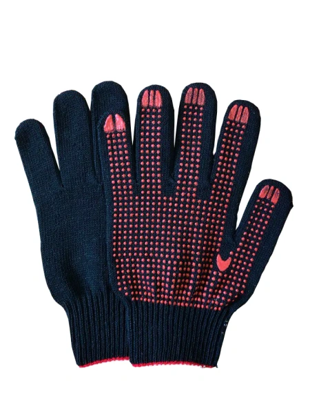 Перчатки х/б с ПВХ 5 нит 10-й класс (черный)