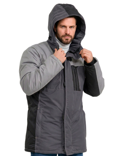 Куртка RONTA KR615 MEMBRANE зимняя (т.серый/черный/св.серый)