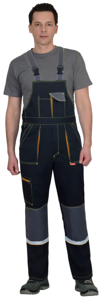 Полукомбинезон СИРИУС-РОДОС (черный/т.серый)