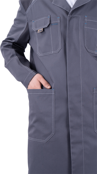 Халат ТУРБО SAFETY (серый/т.серый)