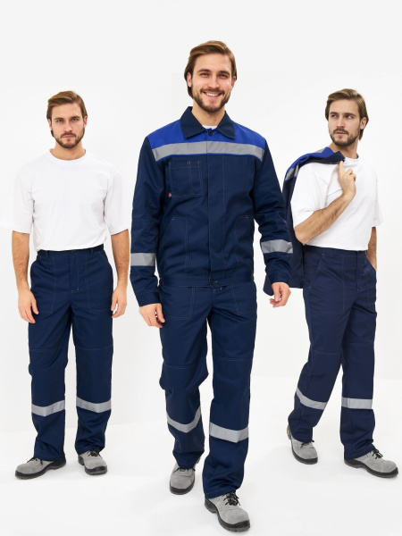 Костюм ЛИГОР-1 ПРЕМИУМ СОП с БР (т.синий/васильковый)