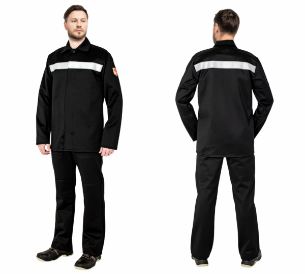 Костюм ГЕФЕСТ 2 кл.защиты пл 500 с БР (черный)