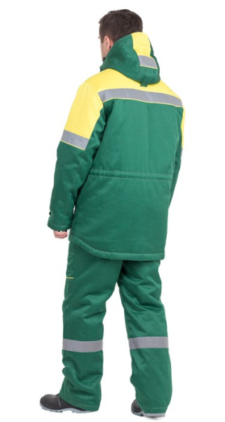 Костюм МОНТАЖНИК зимний с БР (зеленый/желтый)