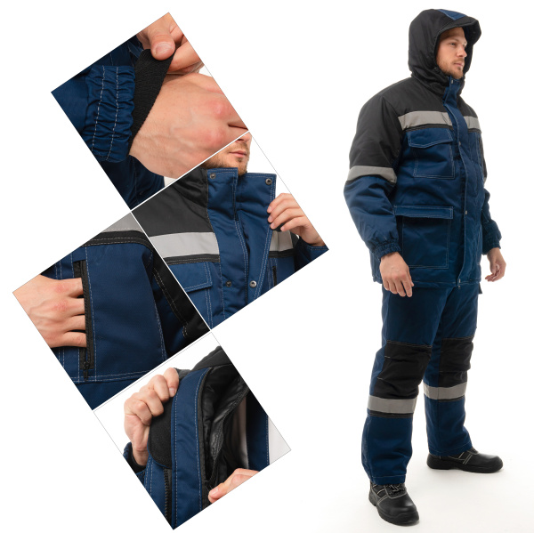 Костюм ЭДЕЛЬВЕЙС зимний с БР (т.синий/черный)