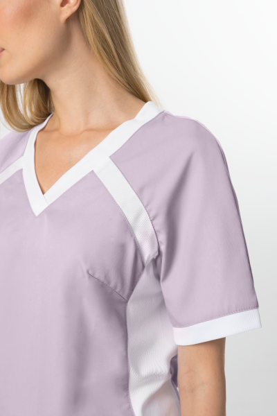 Блуза БЕРТИ женская (розовый/белый)