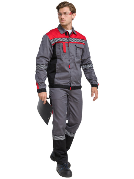 Костюм RONTA KS262 СОП с ПК (т.серый/красный/черный)