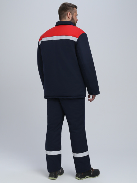 Костюм сварщика ВЕЛДСВАР-СОП зимний 1 кл.защиты с БР (т.синий/красный)