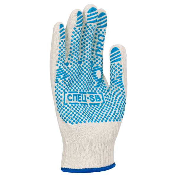 Перчатки СПЕЦ-SB® PRO трикотажные с ПВХ (белый)