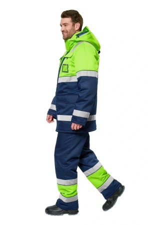 Костюм ИЛИОН зимний сигнальный с БР (т.синий/желтый)