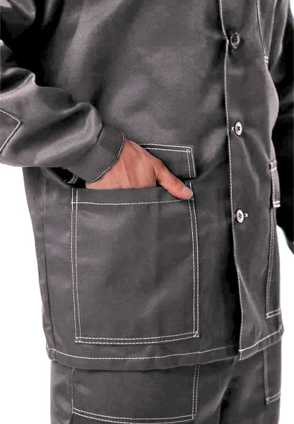 Костюм ДАМАСК с БР (т.серый/св.серый/красный)