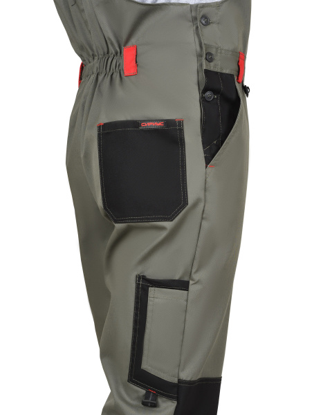 Полукомбинезон СИРИУС-СТАН (оливковый/черный/красный)