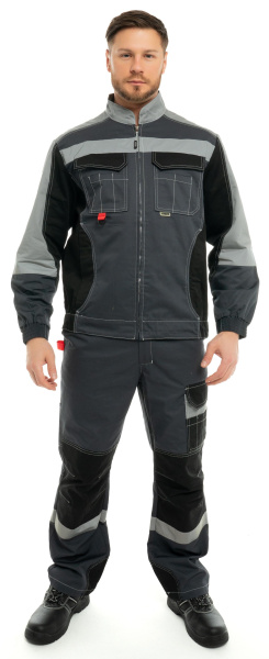 Костюм ФОРМУЛА КОТТОН ФБ1 с БР (т.серый/св.серый/чёрный)