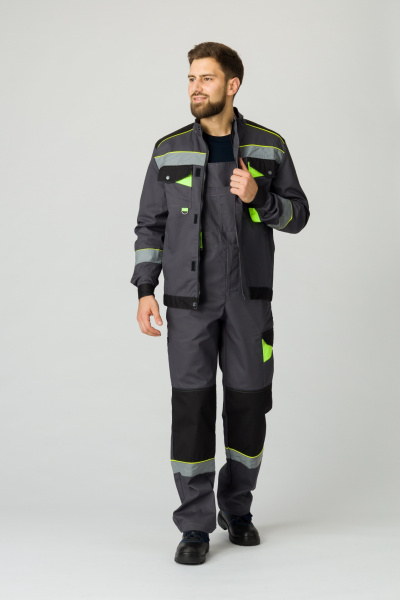 Костюм ХОВАРД/КОРВЕТ с ПК (т.серый/черный/лимонный)