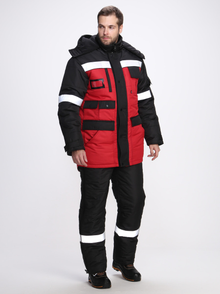 Костюм БЕРКУТ зимний с ПК (черный/красный)